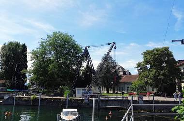 Crane at Lindau Harbour on Lake Constance Germany